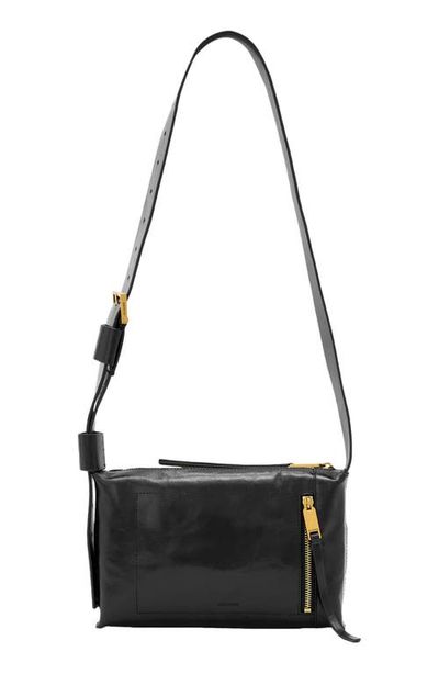 AllSaints AllSaints Alba Shine Leather Crossbody Bag