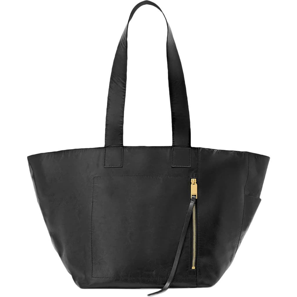 AllSaints AllSaints Alba Shine Leather East/West Tote