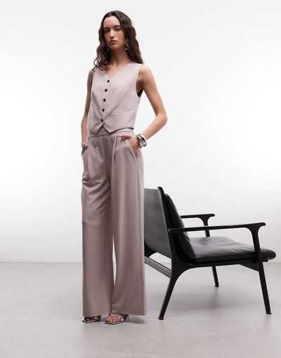 AllSaints AllSaints Aleida wide leg suit pants in lilac-Purple