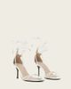 AllSaints AllSaints Ali wrap around carabiner detail leather stilleto heels in silver - 1