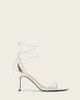 AllSaints AllSaints Ali wrap around carabiner detail leather stilleto heels in silver - 2