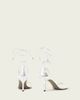 AllSaints AllSaints Ali wrap around carabiner detail leather stilleto heels in silver - 3