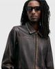 AllSaints AllSaints Alkan washed leather zip jacket in black - 3