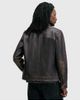 AllSaints AllSaints Alkan washed leather zip jacket in black - 4