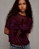 AllSaints AllSaints Althea Velvet Floral Graphic Sheer Tee in Maroon, Women's at Urban Outfitters - 2