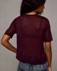AllSaints AllSaints Althea Velvet Floral Graphic Sheer Tee in Maroon, Women's at Urban Outfitters - 4