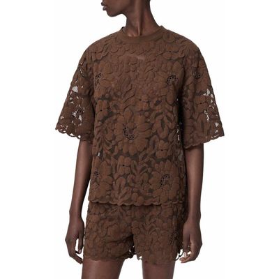 AllSaints AllSaints Amelie Floral Lace T-Shirt