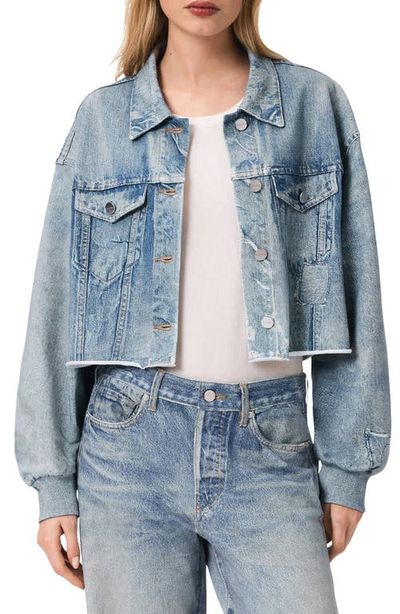 AllSaints AllSaints Anders Crop French Terry Illusion Shacket