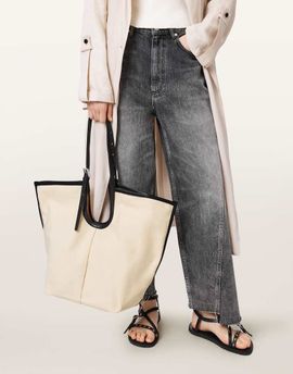 AllSaints AllSaints Ara canvas tote bag in off white
