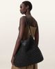 AllSaints AllSaints Asha woven straw mesh shoulder bag in black - 1