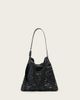 AllSaints AllSaints Asha woven straw mesh shoulder bag in black - 2