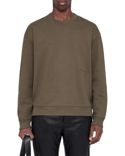Allsaints Allsaints Aston Cotton Washed Khaki Sweatshirt