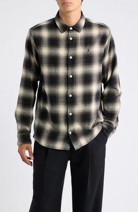 AllSaints AllSaints Baseline Shadow Check Cotton Button-Up Shirt
