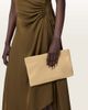 AllSaints AllSaints Bettina lambs leather clutch bag in pale yellow - 1