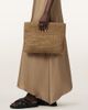 AllSaints AllSaints bettina large woven straw clutch bag in brown - 1