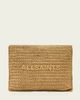 AllSaints AllSaints bettina large woven straw clutch bag in brown - 2