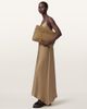 AllSaints AllSaints bettina large woven straw clutch bag in brown - 3