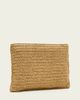 AllSaints AllSaints bettina large woven straw clutch bag in brown - 4