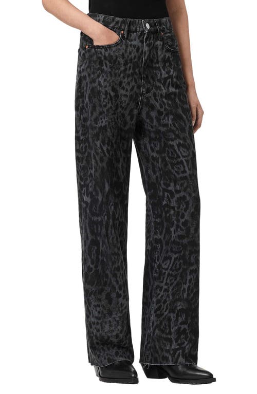 AllSaints AllSaints Blake Leopard Print Wide Leg Jeans