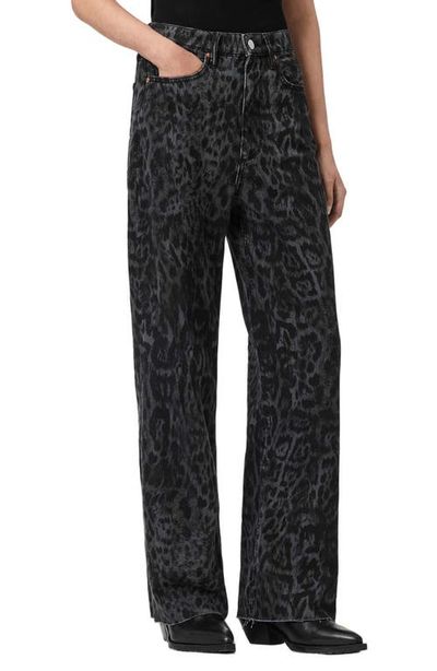 AllSaints AllSaints Blake Leopard Print Wide Leg Jeans