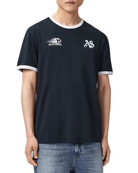 Allsaints Allsaints Bleus Logo Graphic Ringer T-Shirt
