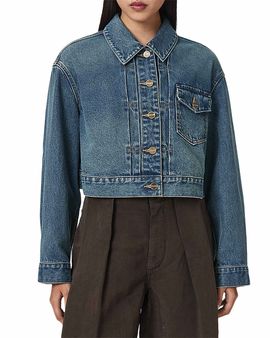 Allsaints Allsaints Blink Cotton Denim Cropped Jacket