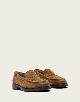 AllSaints AllSaints Bloom textured loafers in brown