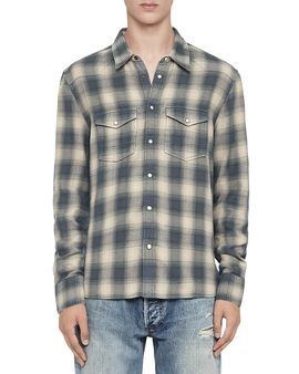 Allsaints Allsaints Brook Cotton Plaid Pocket Shirt