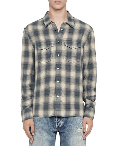 Allsaints Allsaints Brook Cotton Plaid Pocket Shirt