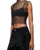 AllSaints AllSaints Calytrix Sparkle Mesh Crop Top - 3