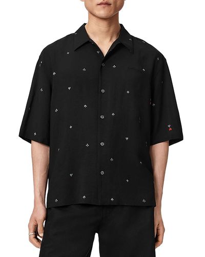 Allsaints Allsaints Card Suit Pattern Shirt