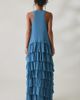 AllSaints AllSaints Cavalry Crepe Twist Strap Tiered Ruffle High-Low Maxi Dress in Blue, Women's at Urban Outfitters - 4