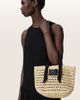 AllSaints AllSaints Celayne raffia woven mesh logo shoulder bag in off white - 1