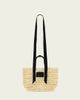AllSaints AllSaints Celayne raffia woven mesh logo shoulder bag in off white - 2