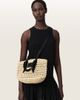 AllSaints AllSaints Celayne raffia woven mesh logo shoulder bag in off white - 3