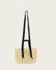 AllSaints AllSaints Celayne raffia woven mesh logo shoulder bag in off white - 4
