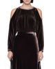 Allsaints Allsaints Chrissy Velvet Cold Shoulder Midi Dress - 2