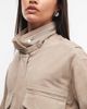 AllSaints AllSaints Clay suede leather funnel neck jacket with pocket detailing in beige-Neutral - 3