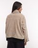 AllSaints AllSaints Clay suede leather funnel neck jacket with pocket detailing in beige-Neutral - 4
