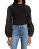 AllSaints AllSaints Cleo Mixed Media Balloon Sleeve Cotton Blend Blouse - 1