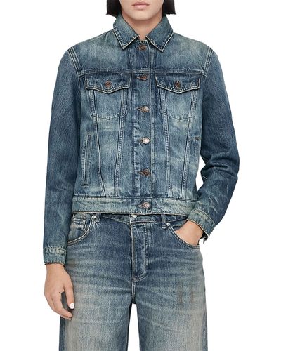 Allsaints Allsaints Cotton Faded Denim Trucker Jacket