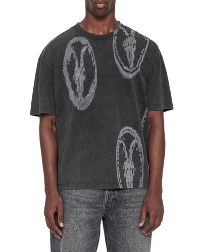 Allsaints Allsaints Cotton Ram Skull Graphic Crewneck T-Shirt