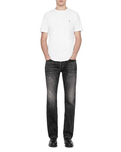 Allsaints Allsaints Cotton Slim Straight Fit Jeans in Washed Black