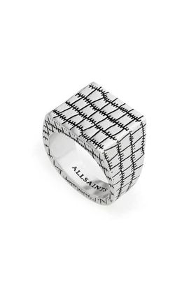 AllSaints AllSaints Croc Texture Signet Ring