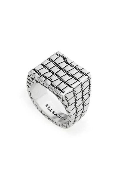 AllSaints AllSaints Croc Texture Signet Ring