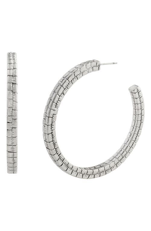 AllSaints AllSaints Croc Textured Large Hoop Earrings