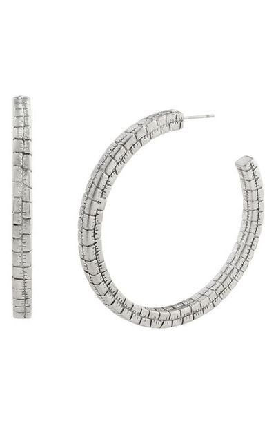 AllSaints AllSaints Croc Textured Large Hoop Earrings
