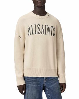 Allsaints Allsaints Crossed Oversized Fit Logo Crewneck Sweater