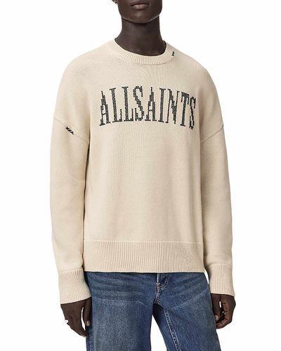 Allsaints Allsaints Crossed Oversized Fit Logo Crewneck Sweater