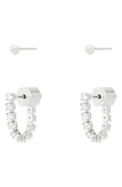 AllSaints AllSaints Crystal Front-Back Stud Earrings Set 